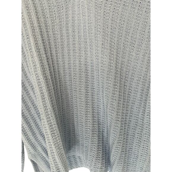 J. Jill Chenille Sweater Blue Cable‎ Knit Soft Cozy V-Neck Long Sleeve Small - Picture 4 of 13